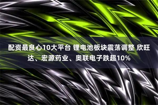 配资最良心10大平台 锂电池板块震荡调整 欣旺达、宏源药业、奥联电子跌超10%